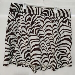 Maurices Women Brown White Zebra Print Skirt Size 18 Plus Cotton Blend Stretch